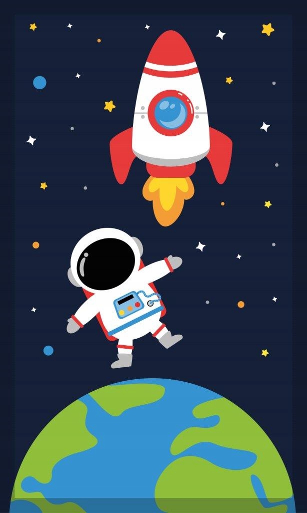 Raket Astronaut Handduk 30x40cm