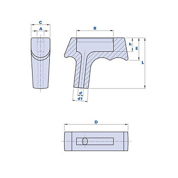 L-handtag svart L=59mm d=6
