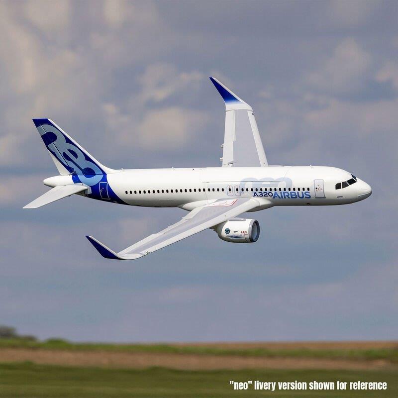 E-flite Airbus A320neo Twin 64mm EDF BNF Basic w AS3X+, SAFESelect, Base White - 9