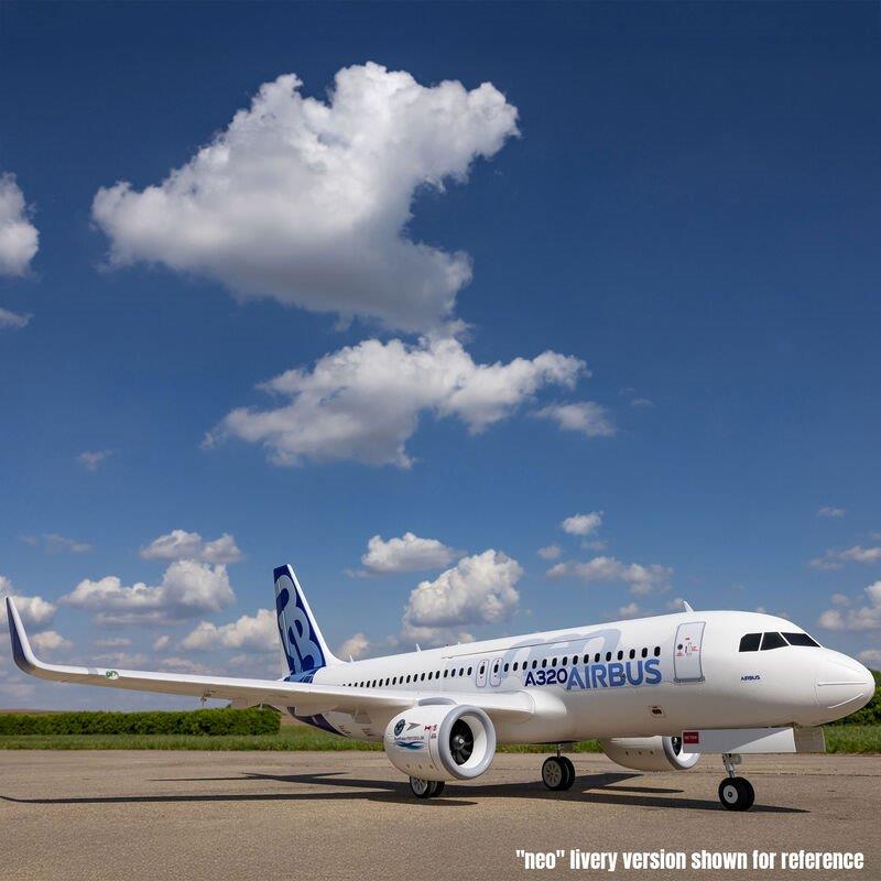 E-flite Airbus A320neo Twin 64mm EDF BNF Basic w AS3X+, SAFESelect, Base White - 10
