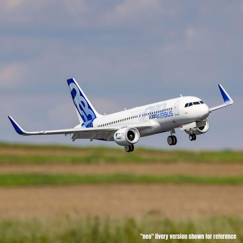 E-flite Airbus A320neo Twin 64mm EDF BNF Basic w AS3X+, SAFESelect, Base White - 11