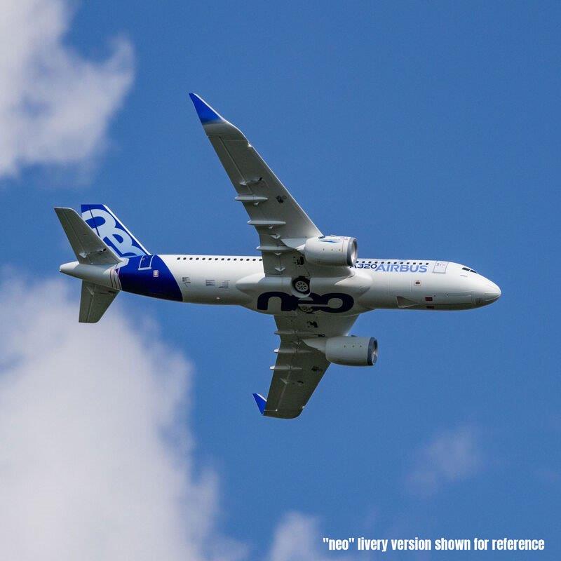E-flite Airbus A320neo Twin 64mm EDF BNF Basic w AS3X+, SAFESelect, Base White - 6