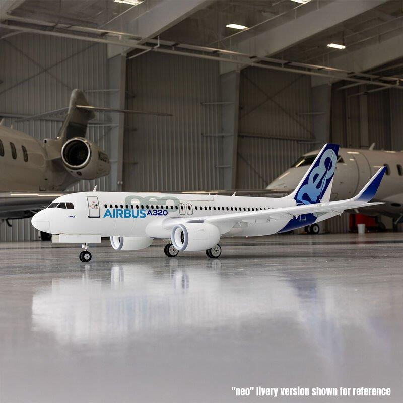 E-flite Airbus A320neo Twin 64mm EDF BNF Basic w AS3X+, SAFESelect, Base White - 8