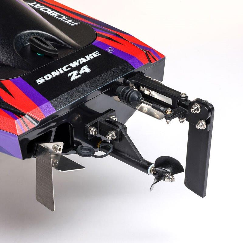 PROBOATSonicwake 24inch Self-Righting Brshlss Deep-V RTR (Batt & Char Incl), Red - 20