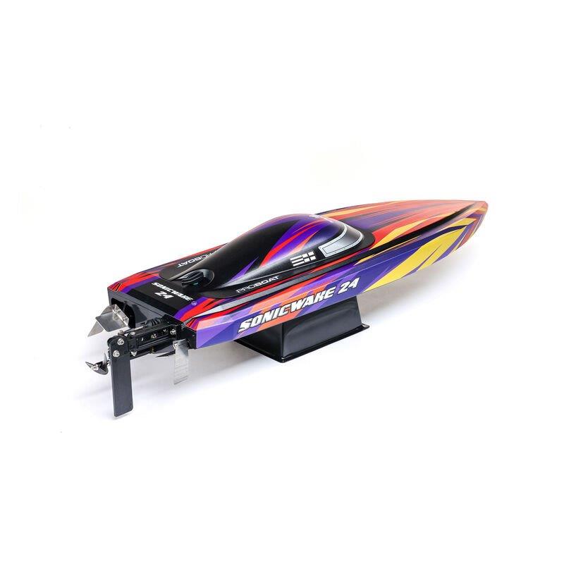 PROBOATSonicwake 24inch Self-Righting Brshlss Deep-V RTR (Batt & Char Incl), Red - 15