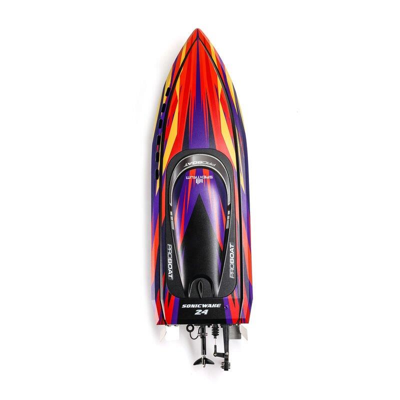 PROBOATSonicwake 24inch Self-Righting Brshlss Deep-V RTR (Batt & Char Incl), Red - 11