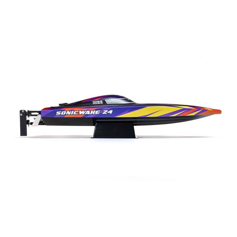 PROBOATSonicwake 24inch Self-Righting Brshlss Deep-V RTR (Batt & Char Incl), Red - 16