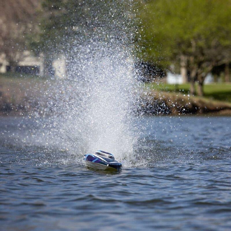PROBOATSonicwake 24inch Self-Righting Brshlss Deep-V RTR (Batt & Char Inc), Blue - 5