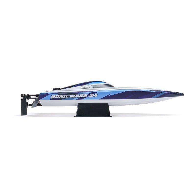 PROBOATSonicwake 24inch Self-Righting Brshlss Deep-V RTR (Batt & Char Inc), Blue - 15