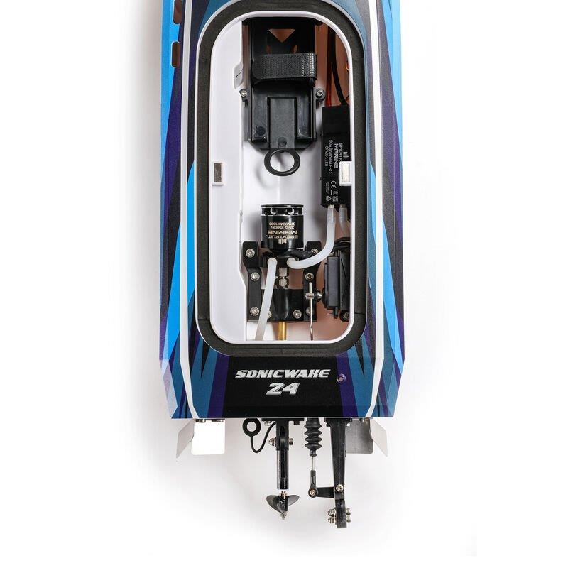PROBOATSonicwake 24inch Self-Righting Brshlss Deep-V RTR (Batt & Char Inc), Blue - 20