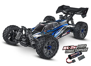 Traxxas Jato 4x4 1/8 BL-2s EHD RTR Blue now with charger and lipo battery