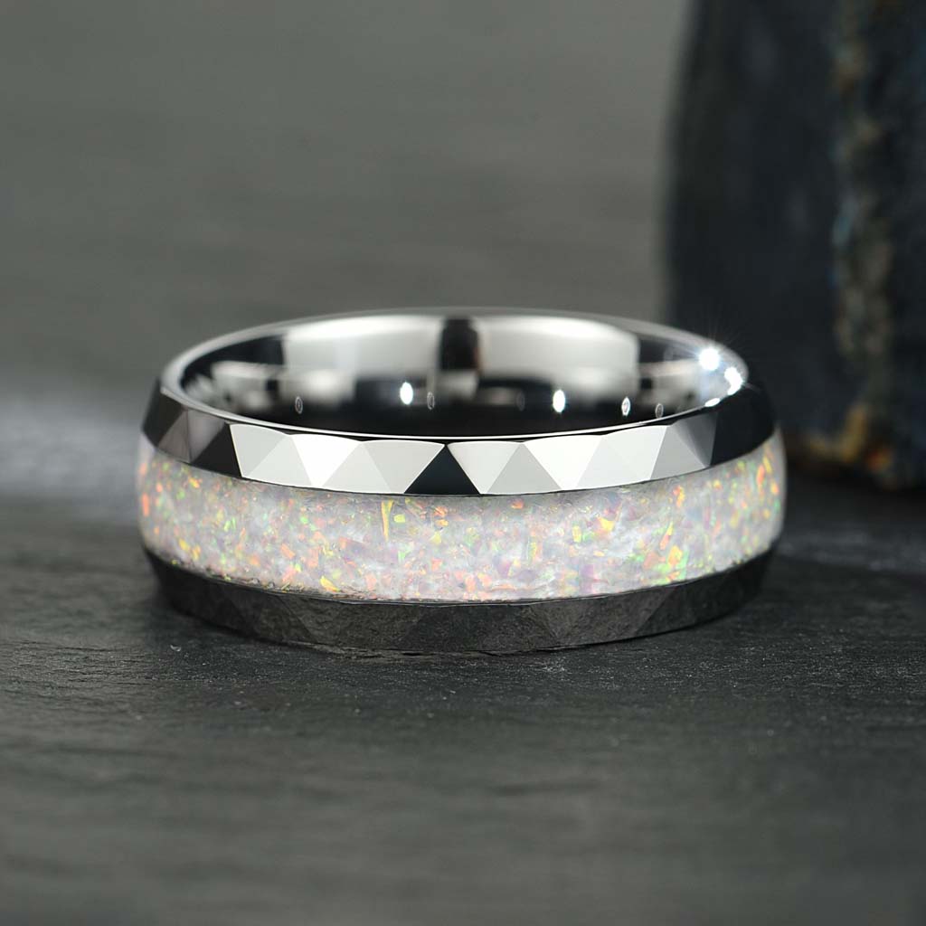 Ring Facet Opal - Diamantslebet Wolfram Knust Opal - 3