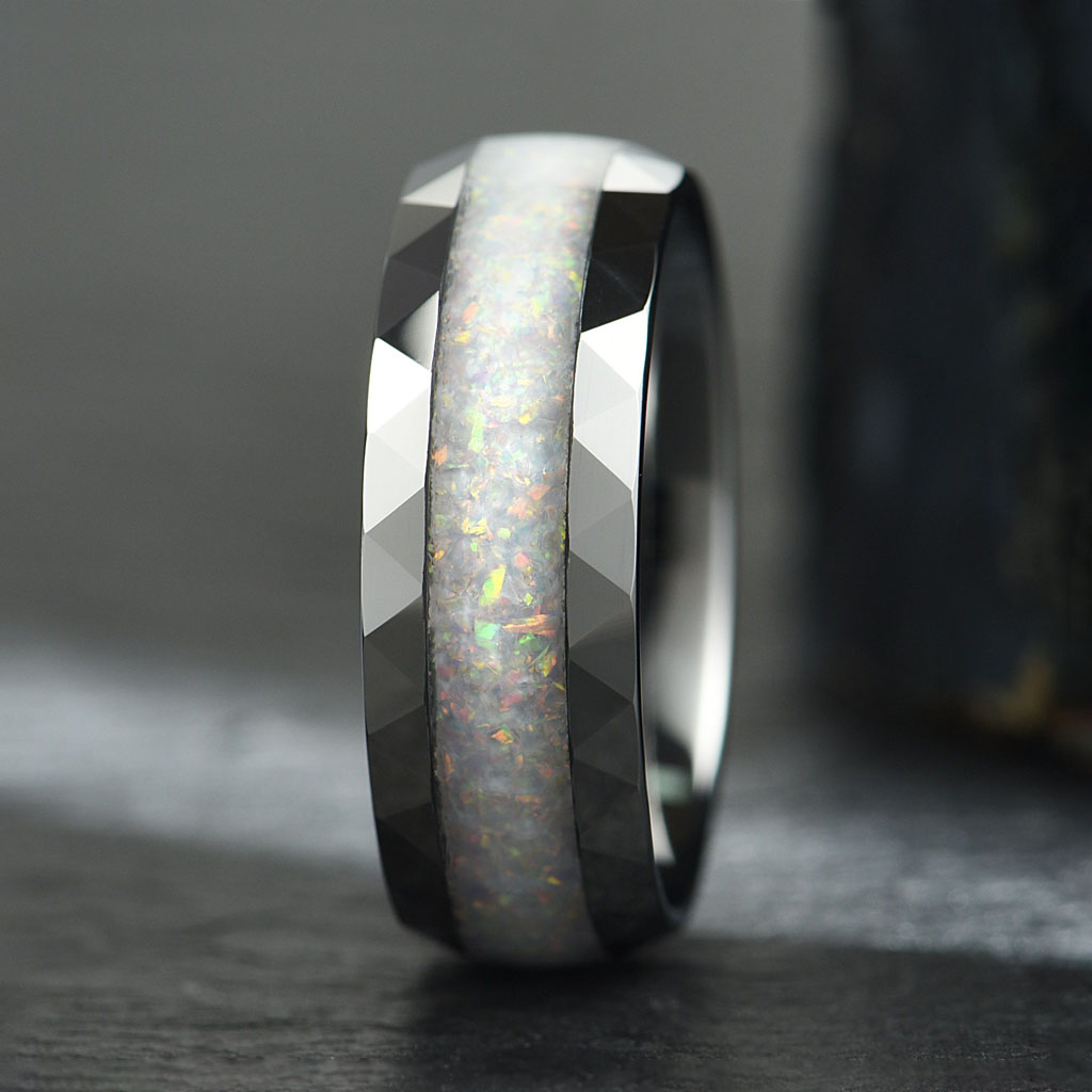 Ring Facet Opal - Diamantslebet Wolfram Knust Opal - 2
