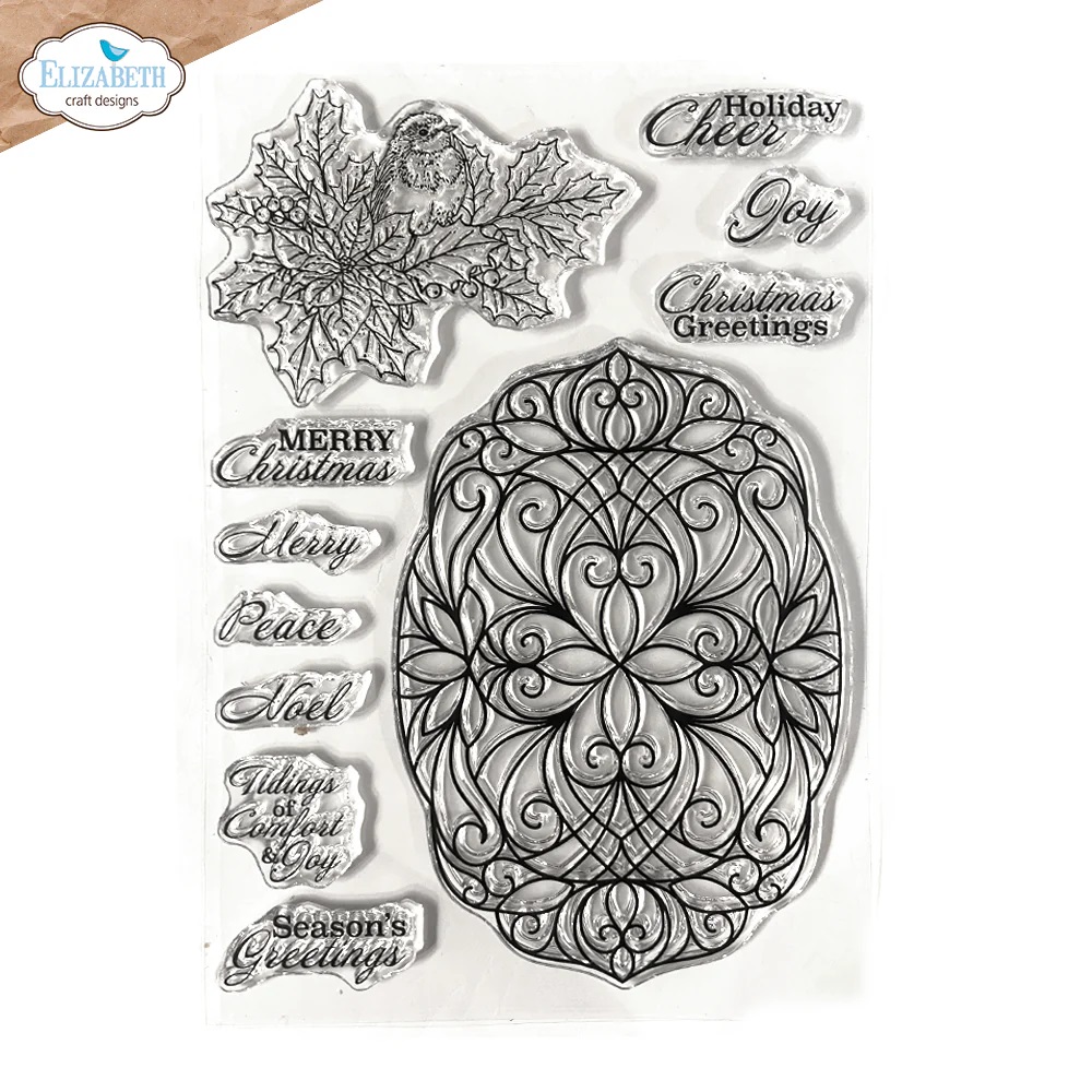 Elizabeth - Clear stamps - Festive Holly Sentiments