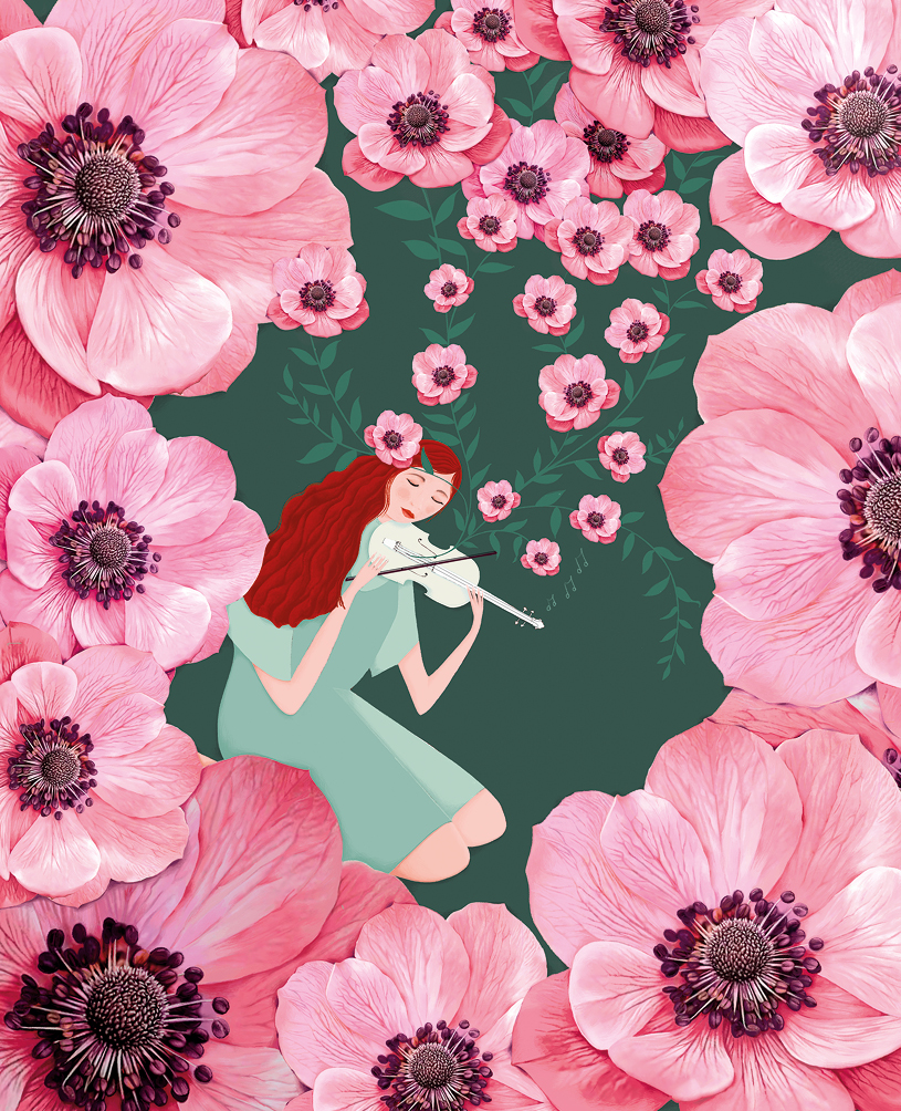Agnes Woman & Violin Card
