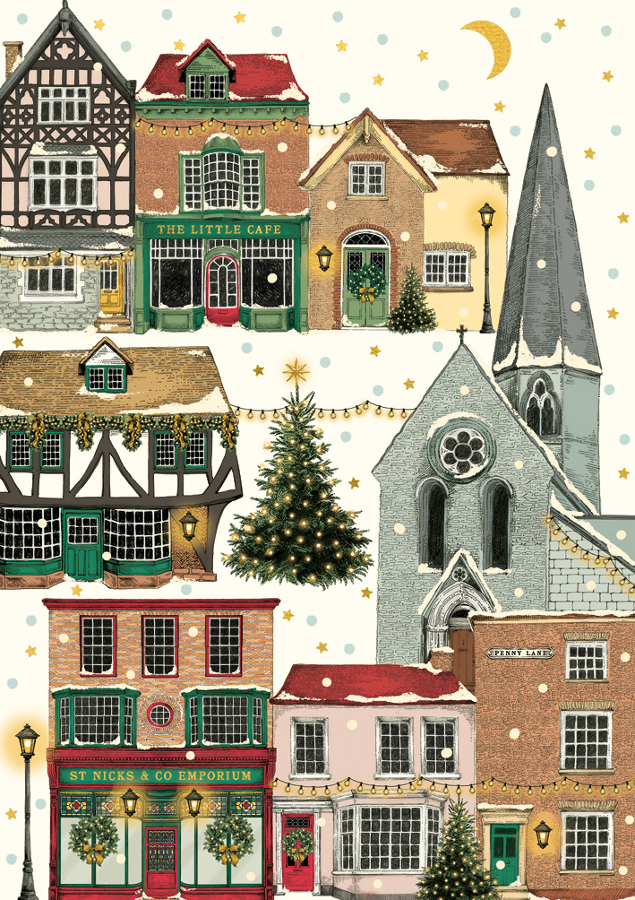 Village Street Penny Lane Xmas Card