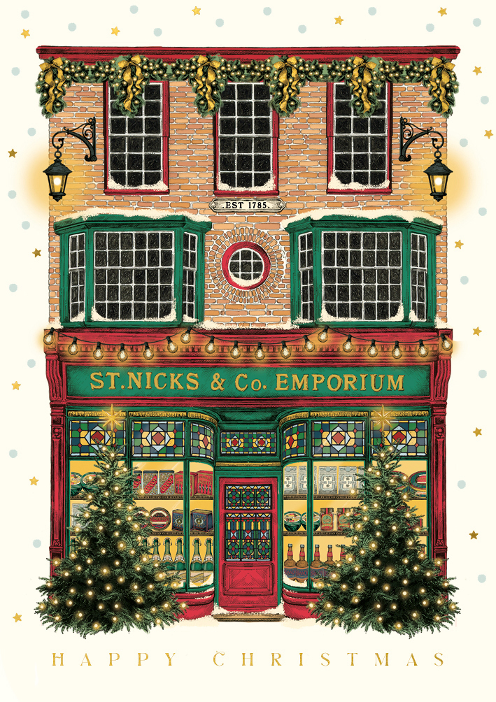 St Nicks Emporium Penny Lane Xmas Card