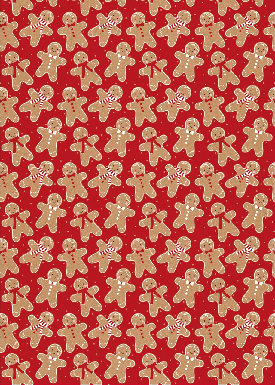 Gingerbread 3M Xmas Roll Wrap