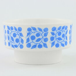 Stig Lindberg (Bladruta 1968) Sugar Bowl with Blue Branch Decor 9 cm