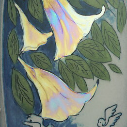 Heljä Liukko-Sundström (1980s) Wall Plaque with Angels and Flowers Motif 32 cm