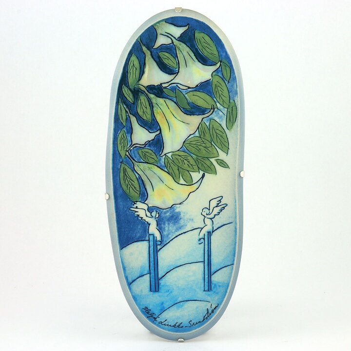 Heljä Liukko-Sundström (1980s) Wall Plaque with Angels and Flowers Motif 32 cm