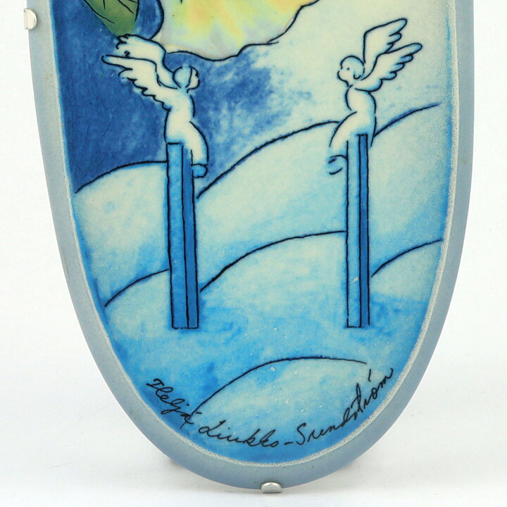Heljä Liukko-Sundström (1980s) Wall Plaque with Angels and Flowers Motif 32 cm