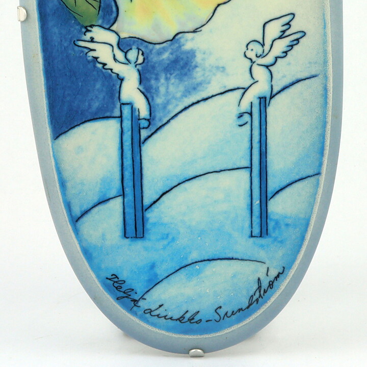 Heljä Liukko-Sundström (1980s) Wall Plaque with Angels and Flowers Motif 32 cm