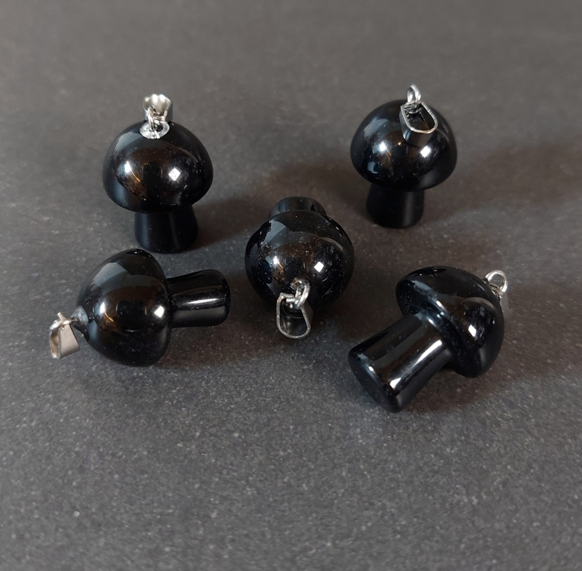 Svart Onyx Svamp Hänge