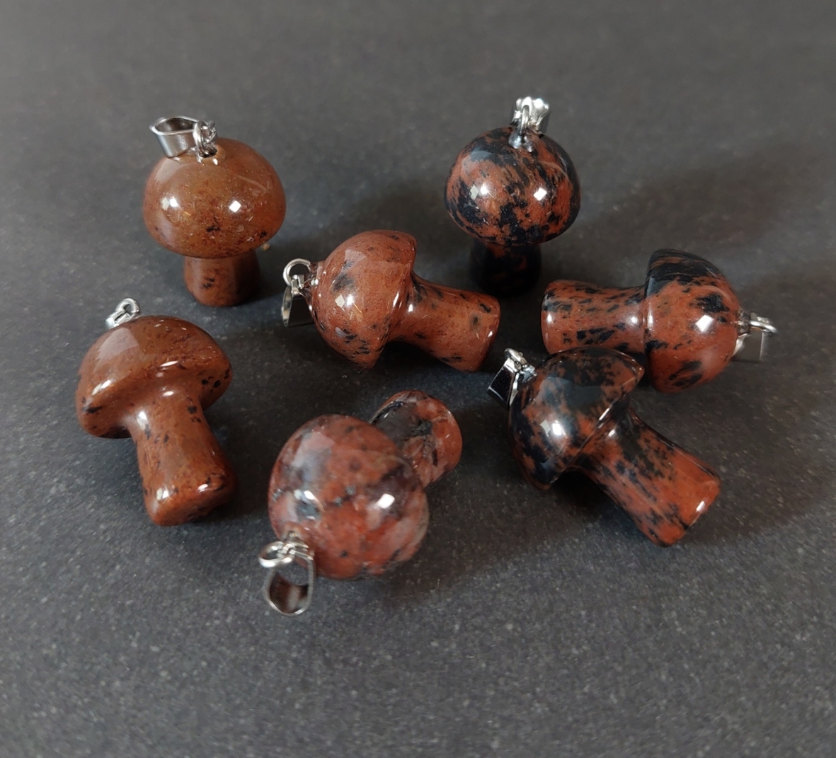 Mahogny Obsidian Svamp Hänge