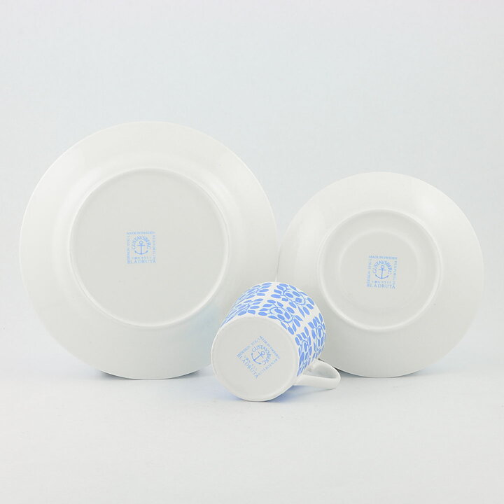 Stig Lindberg (Bladruta 1968) Coffee Cup with Saucer and Plate (2)