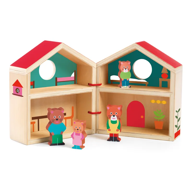 Mini Dockhus i trä med figurer  -  från Djeco 