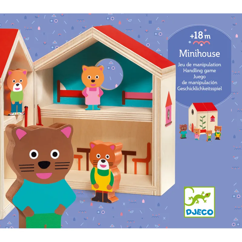 Mini Dockhus i trä med figurer  -  från Djeco  - 3