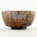 イサク・イサクソン  一点もの  茶/銀色のボウル  茶碗  (13cm)  2000年代  #51