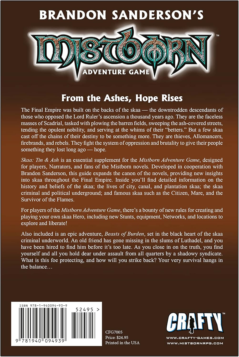 Mistborn RPG Skaa Tin & Ash - 2