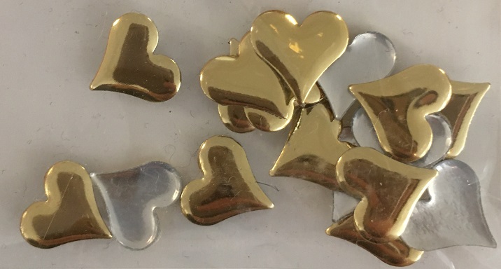 Strykbar Dekor-Motiv Guld Hjärta 10mm