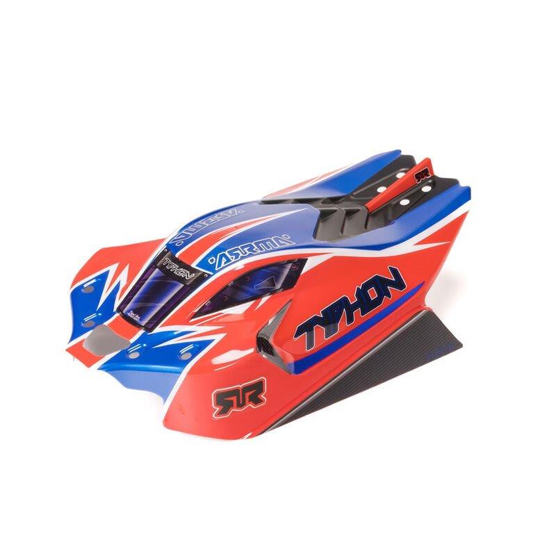 ARRMA 1/8 Clipless Painted Decaled Body, Red: TYPHON 4X4