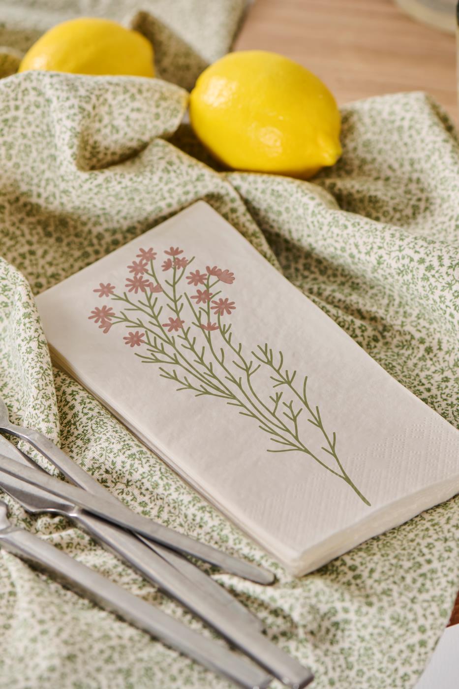 Servetter, Rosa blommor - Ib Laursen
