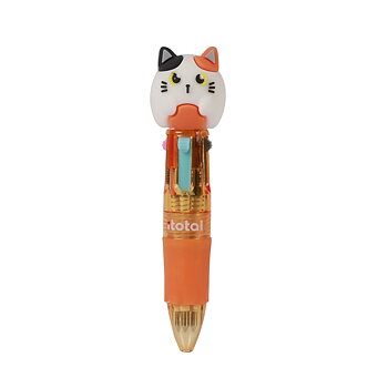 Penna mini 4 färger orange katt