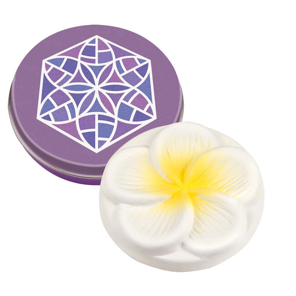 Mini aromsten "frangipani" med metalllåda