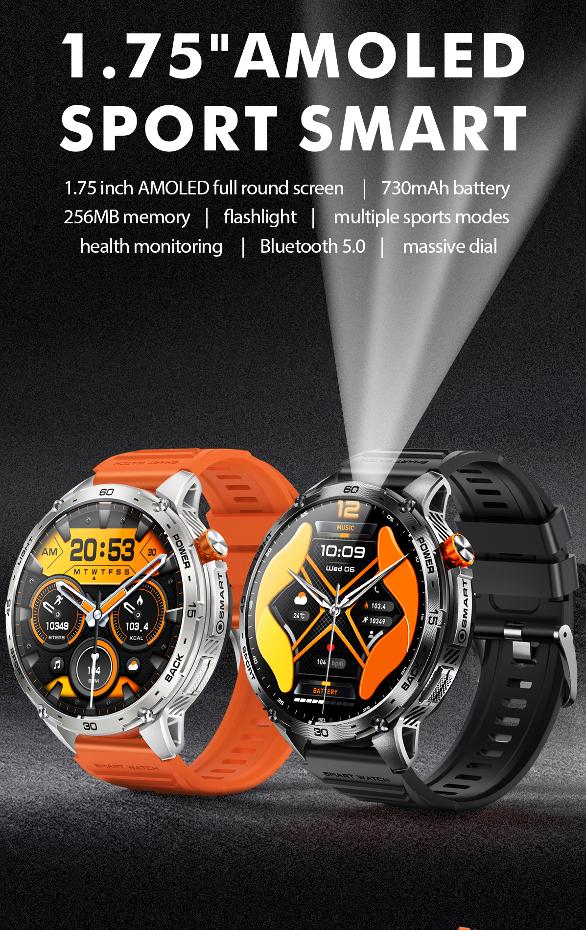 Philippe Palmer Smart Watch LP68 AMOLED Orange - 4
