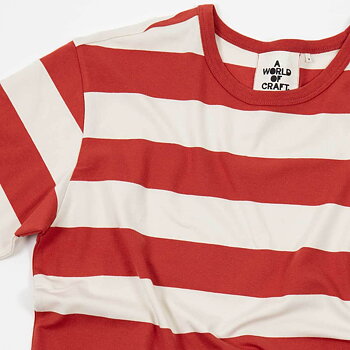 T-shirt med kort ärm herr röd/cremevit, A World of Craft