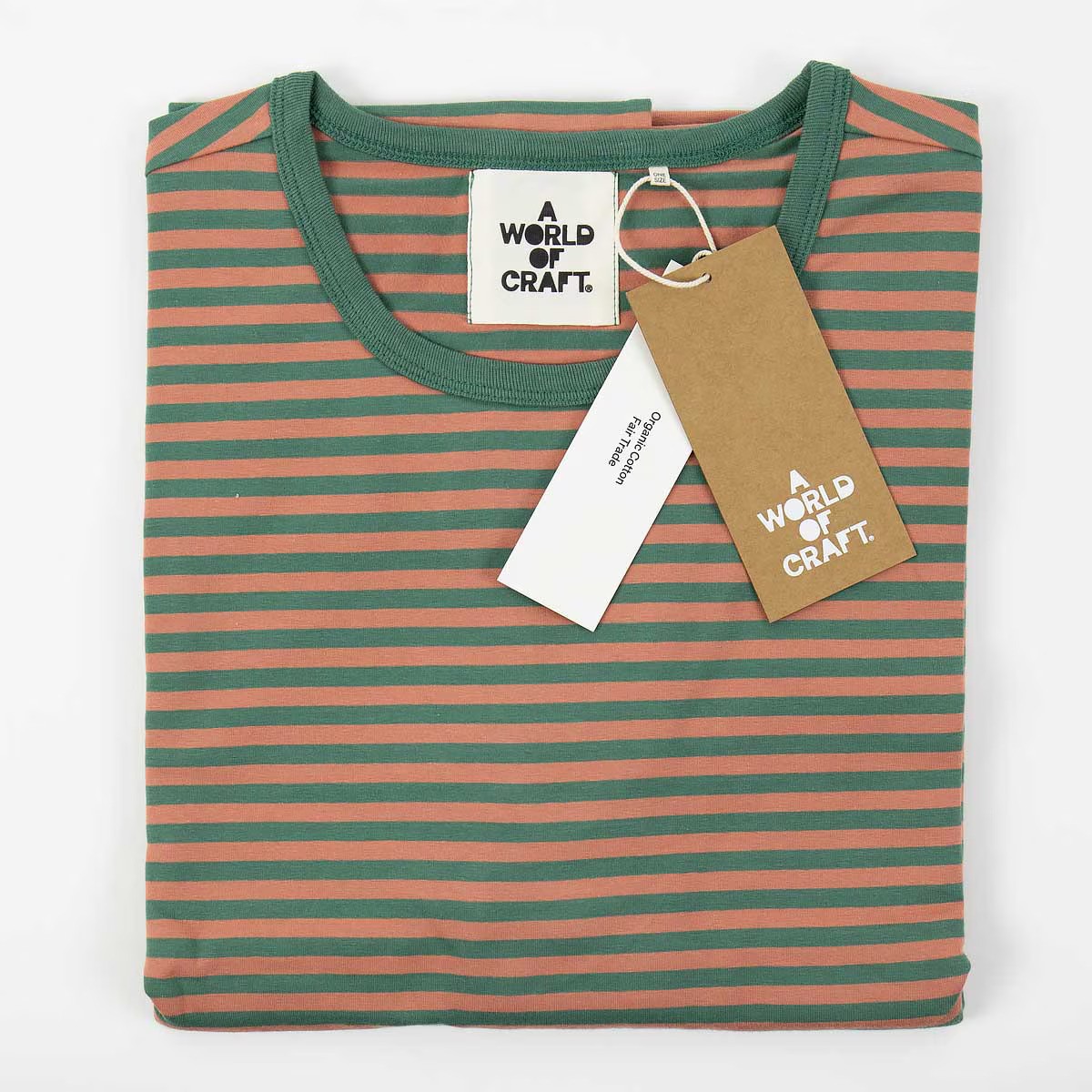 T-shirt med lång ärm dam grön/aprikos, A World of Craft - 3