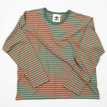 T-shirt med lång ärm dam grön/aprikos, A World of Craft