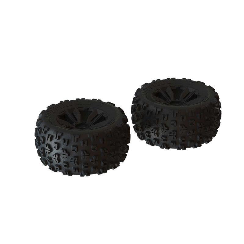 ARRMA1/8 dBootsCopperhead2 MTFront/Rear 3.8 Pre-Mounted Tires,17mm Hex,Black (2)