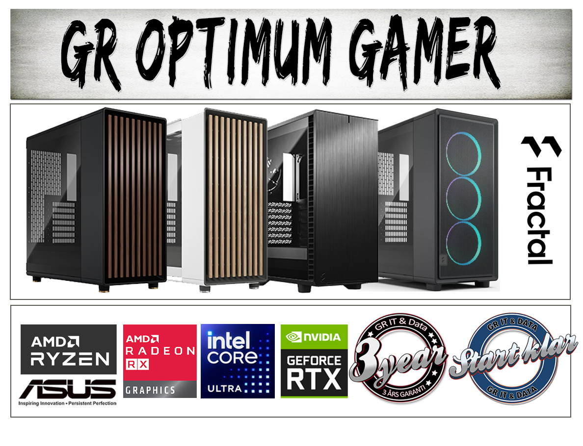 GR Optimum Gamer A98 Gaming PC | AMD Ryzen 7 9800X3D  | Geforce RTX 5070 Ti  | 32GB DDR5 | 2TB SSD | 850W | Vattenkylare | Flera chassi alternativ