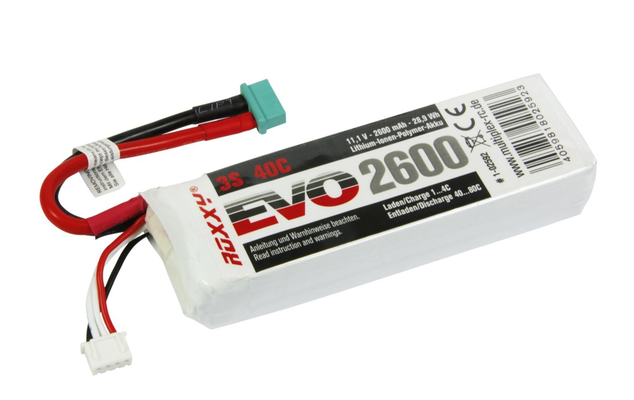 ROXXY EVO LiPo 3-2600M 40C ; 28,9 Wh