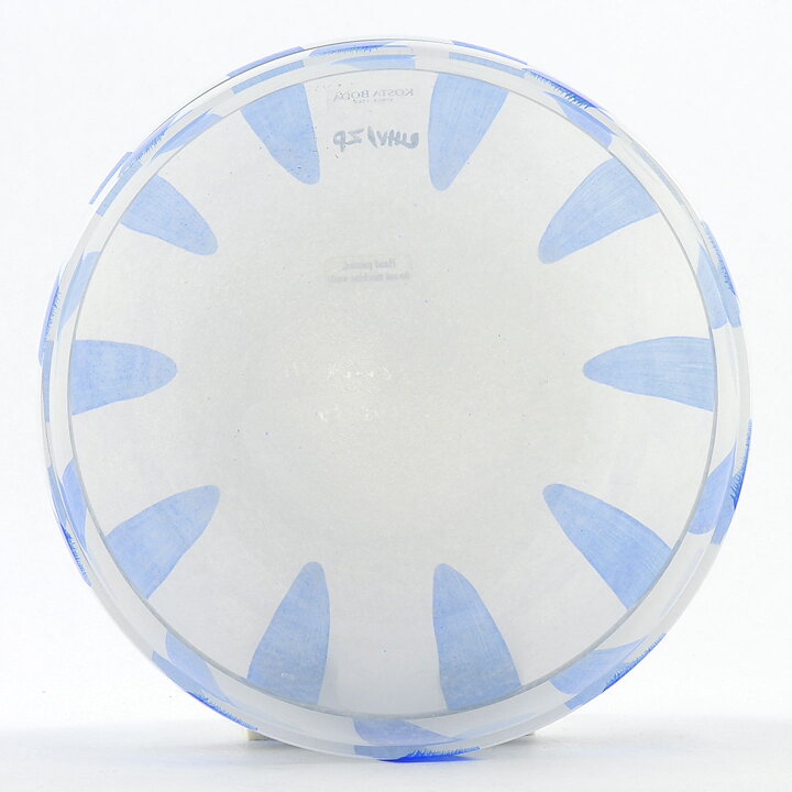 Ulrica Hydman Vallien (Ribbon 1998) White Bowl with Blue/Green Decor 15/10 cm
