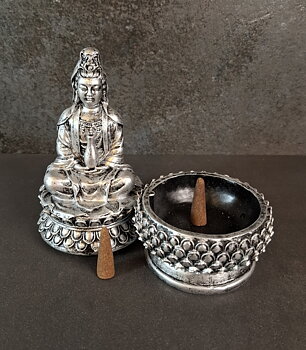 Rökelsehållare med Kwan Yin 