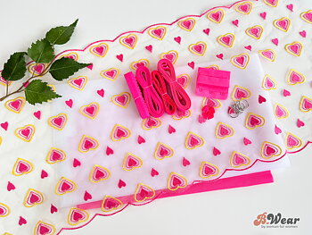 Bra kit with lace - Hot pink hearts