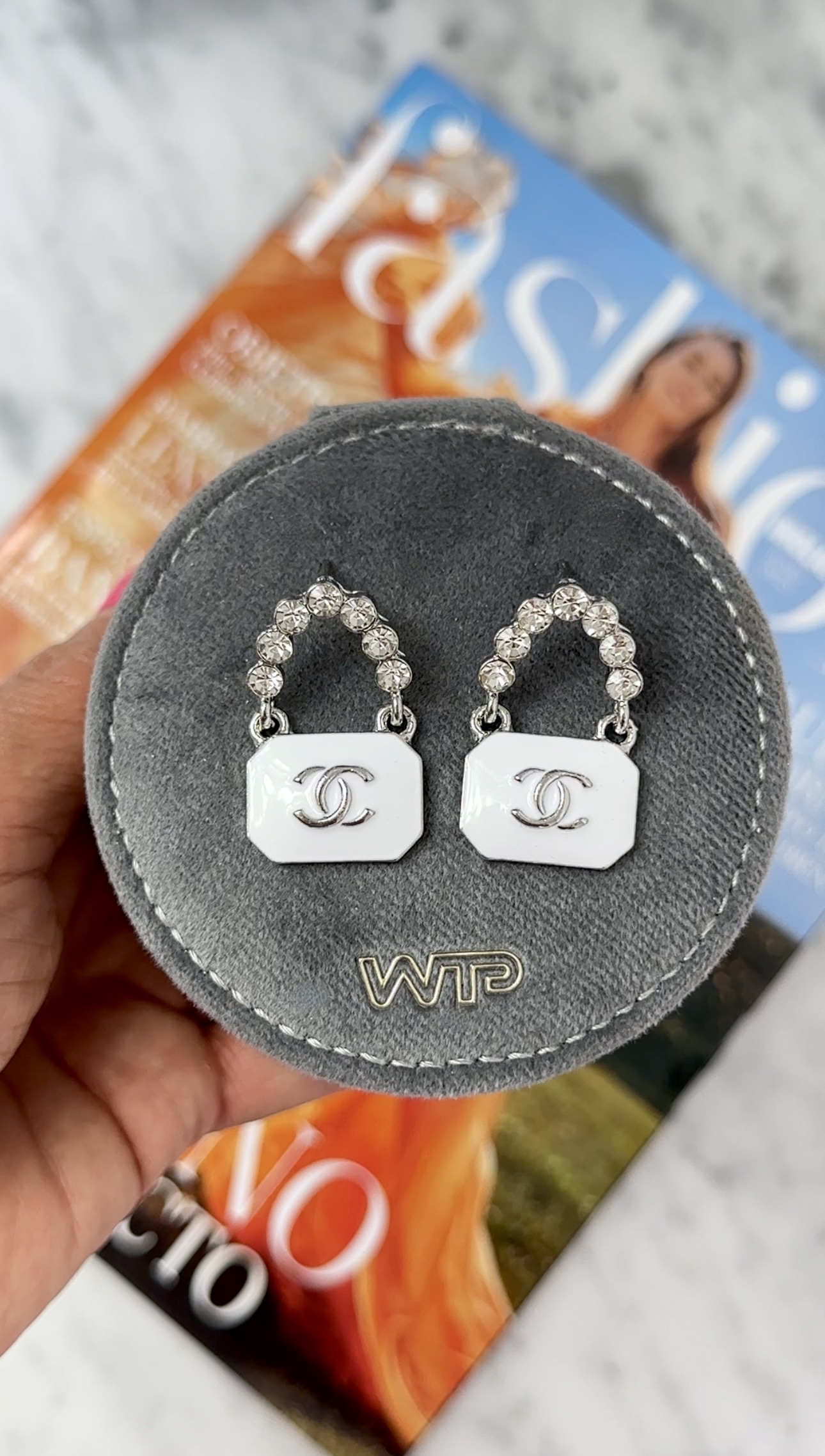 Earrings Ce Designer White Silver